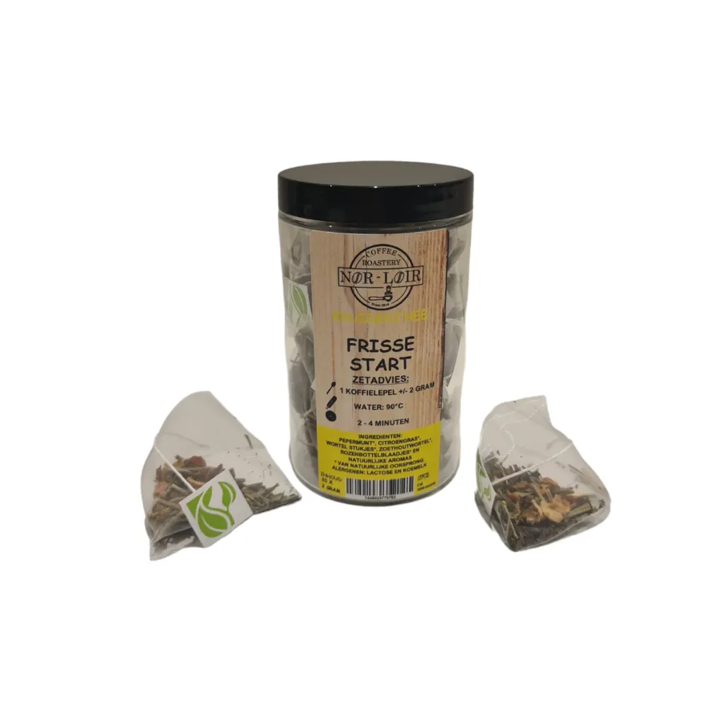 Kruidenthee Frisse Start PIRAMIDES (PET POTJE 20 STUKS)