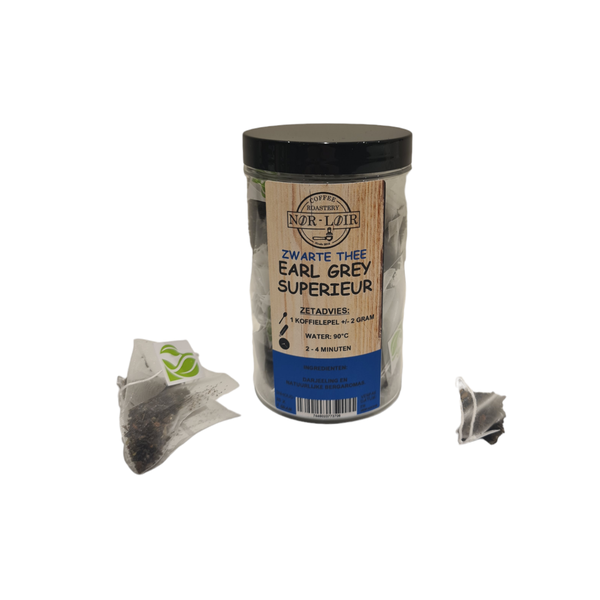 Zwarte thee Earl Grey Superieur PIRAMIDES (PET POTJE 20 STUKS)